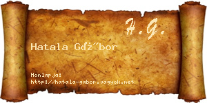 Hatala Gábor névjegykártya