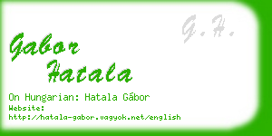 gabor hatala business card